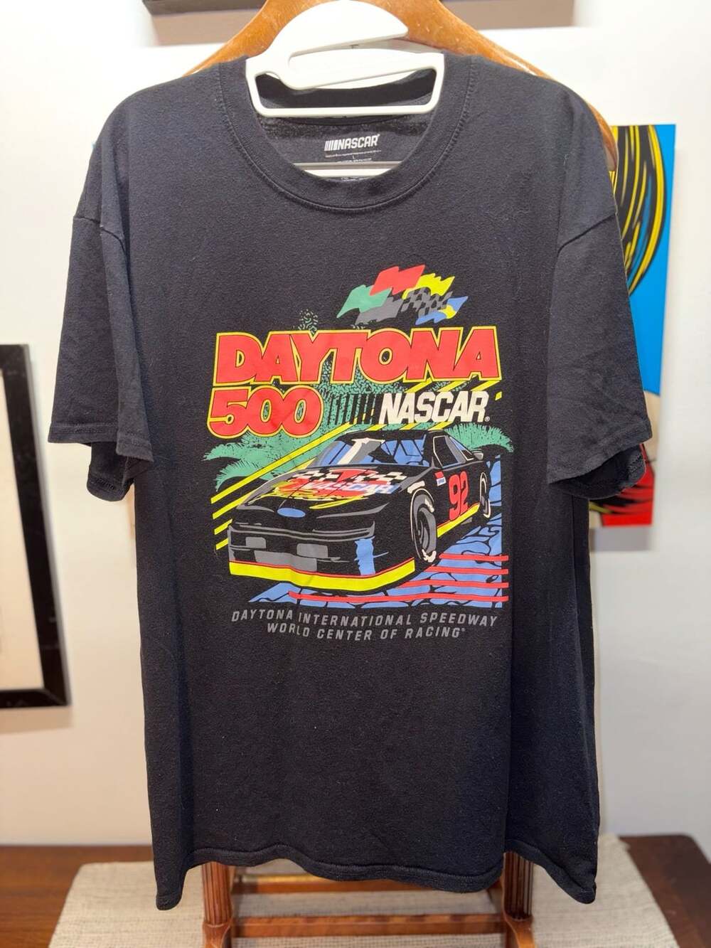 NASCAR Daytona 500 Graphic T-Shirt Size L Black